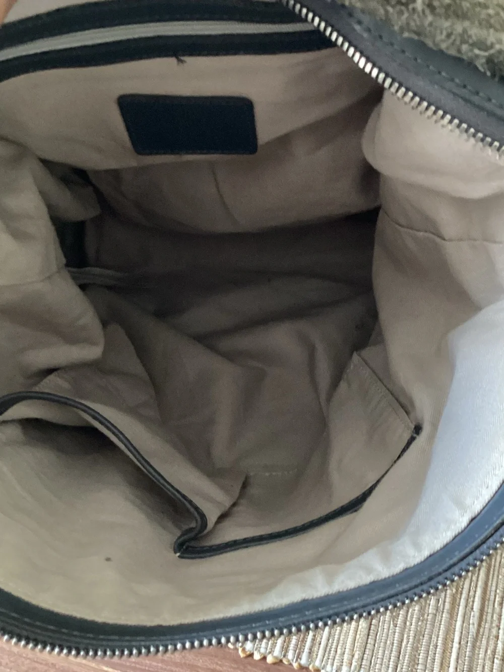 Eileen Fisher Charcoal Grey Leather Flap Backpack Purse Bag